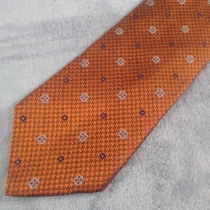 Brooks Brothers Silk Tie Copper Silver Geometric Extra Long - Picture 1 of 7