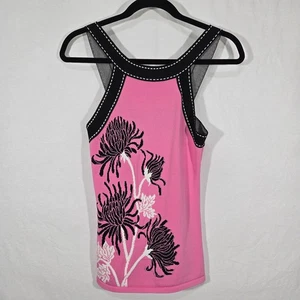Y2K Vintage CACHE Cottagecore Pink Halter Strappy Slinky Knit Tank Top Size M. - Picture 1 of 22