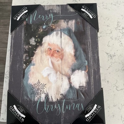 Arte de pared en lienzo envuelto galería Wexford Home 'A 'A Teal Santa', 12x16 Foto 1 de 3