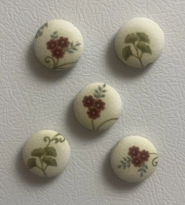 "Juego de 5 imanes de tela para refrigerador florales de 1""" - Imagen 1 de 7