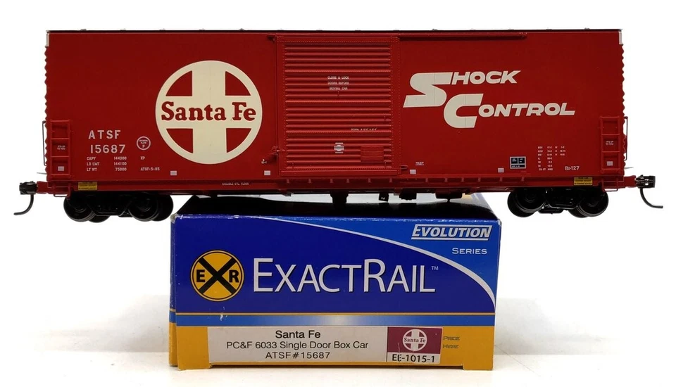 ExactRail EE-1015-1 HO Scale ATSF PC&F 6033 Single Door Boxcar #15687 EX/Box - Image 1 of 1