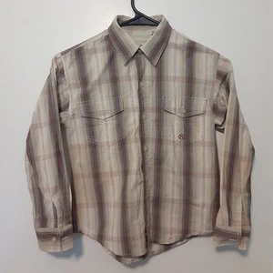 Roper Western Wear Kids M 8-10 Beige Long Sleeve Button Up Shirt - Picture 1 of 12
