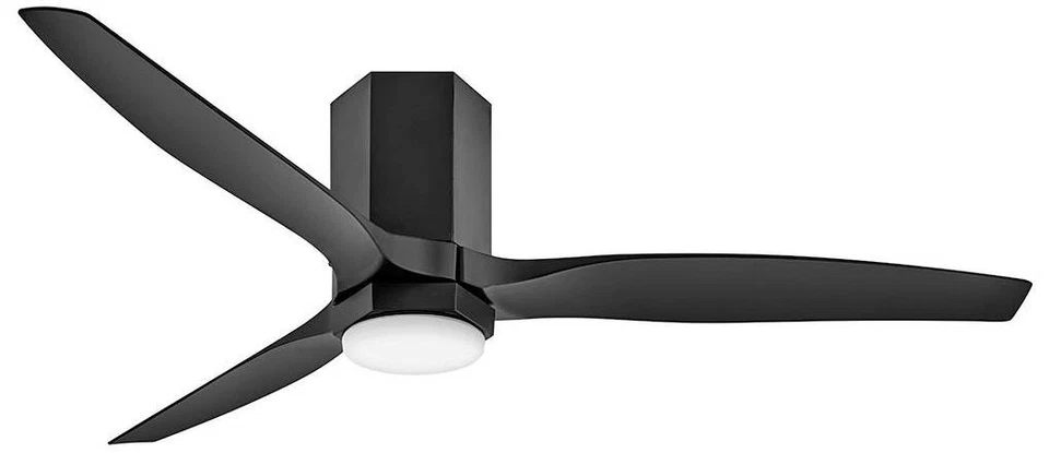 Ventilador de teto externo inteligente LED preto fosco Hinkley Facet 52" - Imagem 1 de 1