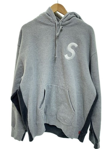 Supreme Parka XL Cotone GRIGIO S Logo Spacco con Cappuccio