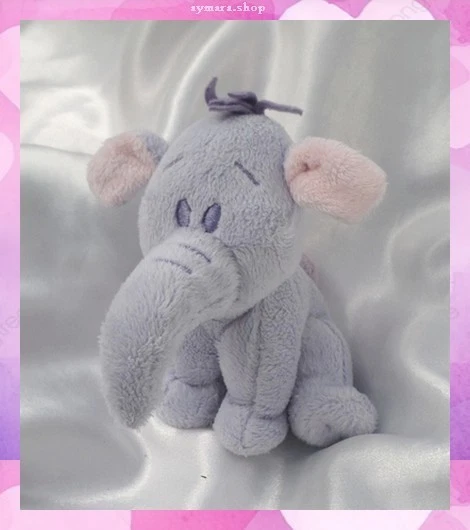 Doudou Peluche Éléphant Assis Mauve Lumpy Hochet Disney Baby 10 cm - Photo 1/1