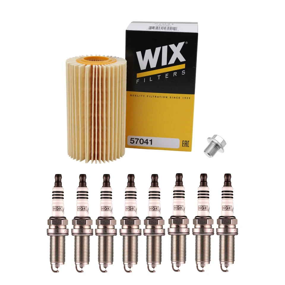 Wix Engine Oil Filter & NGK 8 Laser Iridium Spark Plugs kit for Lexus LS600h V8 - Image 1 of 2