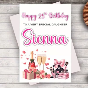 Personalised 25th Birthday Card - Daughter/Granddaughter/Niece-Teen Any Age Name - Picture 1 of 5