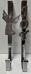 Ghirlanda Natalizia 15" Metallo Appendiabiti Ghirlanda Gancio per Porta Parete Casa Ufficio Argento - Foto 1 di 11