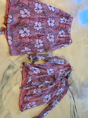 Conjunto Blusa Falda Ashley Stewart Talla 16 Rosa Multicolor Foto 1 de 4