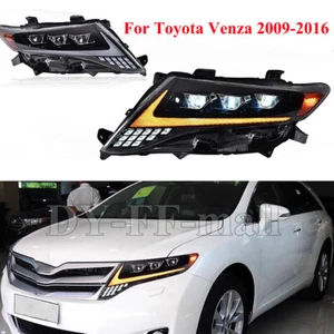 1 Pair For Toyota Venza 2009-2016 LED Headlights Headlamps Projector DRL Black - Picture 1 of 23