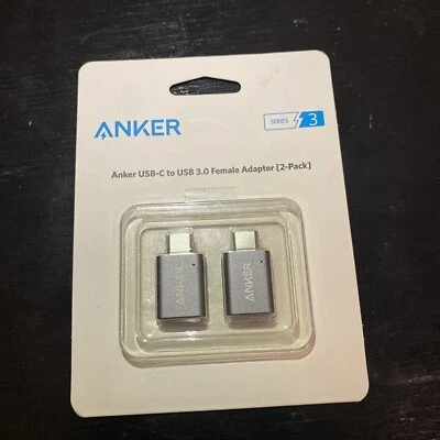 2 Pack Anker Type C Adapter USB-C to USB 3.0 Female Port Converter for MacBook - Image 1 of 3
