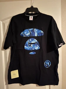 Camiseta BAPE ABC Camuflada Cabeza de Mono Grande Negra Azul | A Bathing Ape GRANDE - Imagen 1 de 7