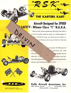 Original RSK Kart Brochure early 1960's vintage karting - Picture 1 of 2