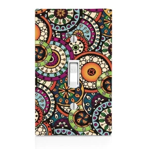 Circular Bohemian Pattern Switch Cover, Home Décor, Night Light, Cabinet Knob, - Picture 1 of 12