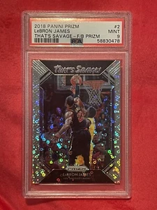 2018-19 Panini Prizm That's Savage! Fast Break Prizm LeBron James #2 PSA 9 MINT - Picture 1 of 2