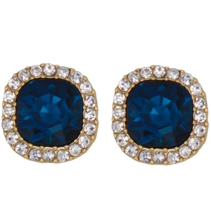 CLIP ON Earrings Round Crystal Gold Rhinestone Fake Stud Non Pierced Ear Jewelry - Picture 1 of 11
