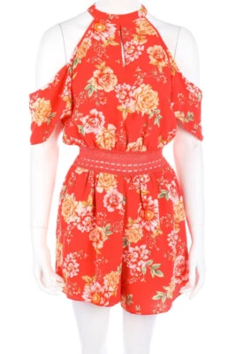 AMISU Playsuit Blumen Print D 38 rot - Bild 1 von 4