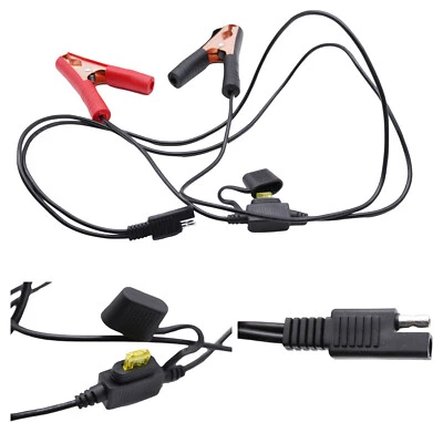 SAE To Battery Alligator Crocodile Clip Connector Extension Adapter 14AWG Cable - Image 1 of 4
