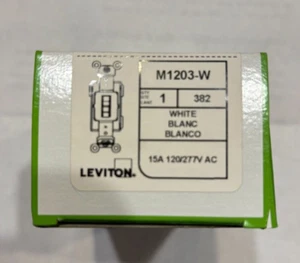 NEW OLD STOCK LEVITON LEV-LOK M1203-W WHITE 15A 3WAY SPEC GRADE SWITCH - Picture 1 of 5