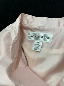 100% Silk Evening Jacket Jones Wear Vintage Blush Pink Mandrian Collar - Picture 1 of 16
