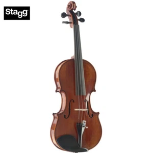 Stagg 4/4 Hand Varnished Solid Flamed Maple Violin w/ Case and Bow VN-4/4 HG - Picture 1 of 1