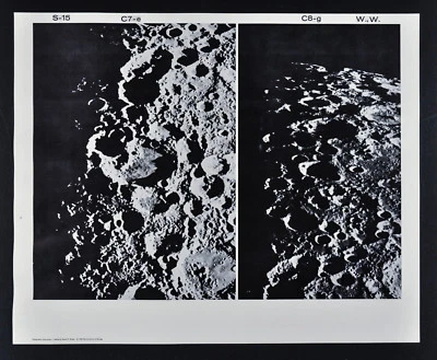 1960 Lunar Moon Map Photo Craters - Mount Wilson Observatory Plates W119 & W123 - Image 1 of 3