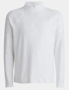 G/FORE Men's Large Luxe Quarter Zip Mid Layer Color: Snow MSRP $155 - Picture 1 of 5