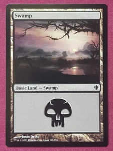 Magic The Gathering COMMANDER 2013 C13 SWAMP 346 land card MTG - Imagen 1 de 2