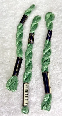3 MINT Anchor Perle Pearl Cotton #215 MedMint GRN Embroidery Floss Vintage Skein - Image 1 of 3