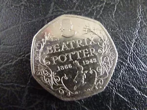 Moneda de 50 peniques Beatrix Potter 2016 circulada - Imagen 1 de 2