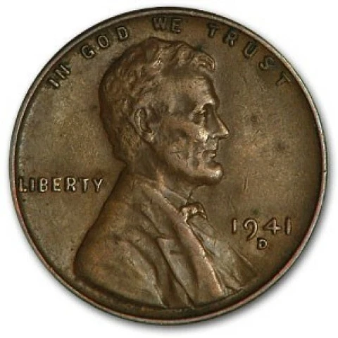 1941 D - Lincoln Wheat Penny - G/VG Cover