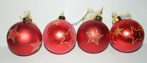 Decorations De Sapin De Noel Figurines Rouges En Verre Ebay