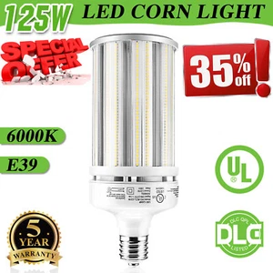 125 Watts LED Corn Light Bulb 17500lm 5000K Cool White E39 Mogul Base 400W Equal - Picture 1 of 17