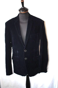 Vtg YSL Yves Saint Laurent blue velvet evening jacket sz 38 small dandy revival - Picture 1 of 16