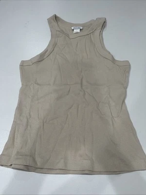 Monki罗纹赛车坦克背心,米色L — 第 1/3 张图片