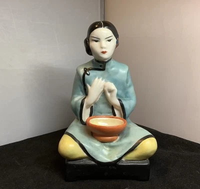 Vintage Fulper Art Pottery Oriental Lamp Electric Night Light Works 1930s - Image 1 of 4