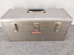 Vintage Sears Craftsman #6512, Gray Metal Tool Box w/ Mechanics Tool Tray, 20x8” - Picture 1 of 6