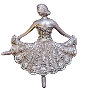 Broche prendedor vintage bailarina punta punta bailarina marcasita bailarina de plata de ley 925 - Imagen 1 de 9