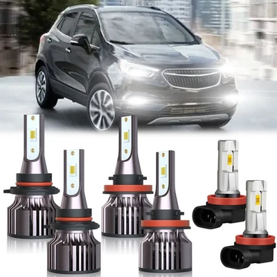 For Buick Encore 2013-2019 2020 LED Headlights Hi/Lo Beam Fog Light Combo Kits - Image 1 of 4