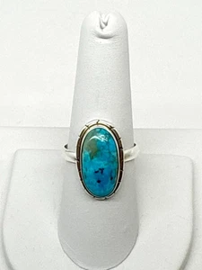 Vintage Sterling silver Native Turquoise Ring ladies sz 8.5 925 gift box - Picture 1 of 7