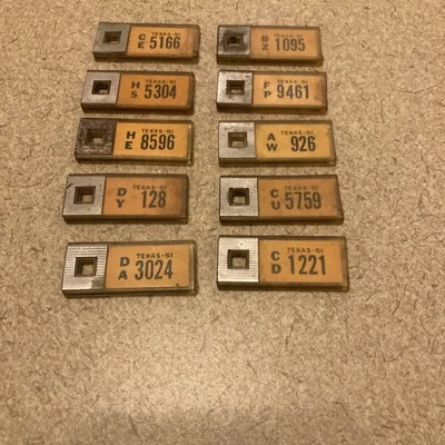 DAV Texas Tags 1951 Lot Of (10) Disabled American Veterans Fob - Image 1 of 4