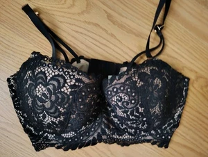 Aerie Lace Under Wire Bra Women’s 32DD Black Lace Lightly Padded  - Picture 1 of 4