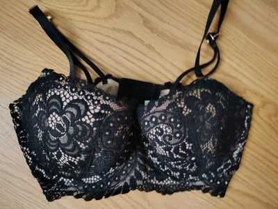 Aerie Lace Under Wire Bra Women’s 32DD Black Lace Lightly Padded  - Image 1 of 4
