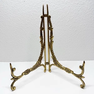 Vintage verzierter geschnörkelter Messing Teller Bilderhalter 7,5" - Bild 1 von 6