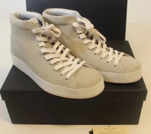 RAG & BONE MEN'S HI TOP RB1 HIGH SIZE 13 M (46) IN OFF WHT SUEDE - Picture 1 of 5