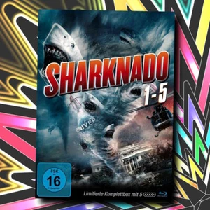 SHARKNADO 1-5 (2013) BLU-RAY Limited 5-Disc-Komplettbox Mediabook NEU/OVP - Photo 1/1