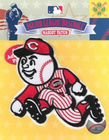Cincinnati Reds Mascot Running Man Mr Red Sleeve MLB Self Adhesive Sticker Patch Cover
