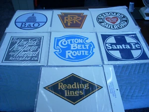 IMPRESIONES DE LOGOTIPOS DE TREN COLECCIONABLES: (7 PIEZAS) 11 X 11" Y 10 X 12" MISC. LOTE SUELTO - Imagen 1 de 5