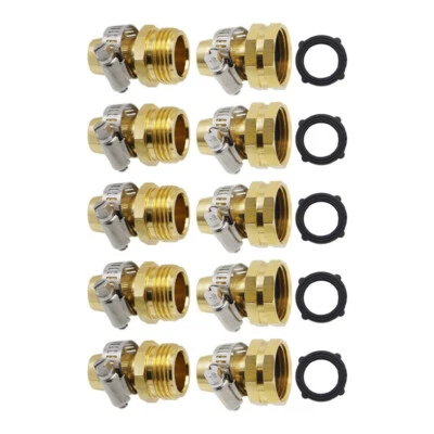 1-5套装3/4英寸5/8英寸花园软管连接器配件端部修理器维修套件带夹子 — 第 1/4 张图片