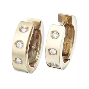 christian hoop earrings brilliant 585 yellow gold - Picture 1 of 2